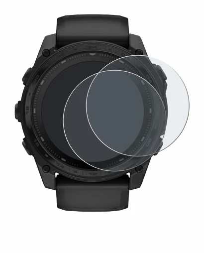 Image de l'appareil Garmin Tactix 8 Solar (51 mm) avec une grande variété de protections d'écran.