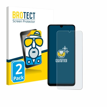 Face avant d’un emballage produit avec le logo de la marque BROTECT. À côté, l’appareil Xiaomi Poco C71 est représenté avec la