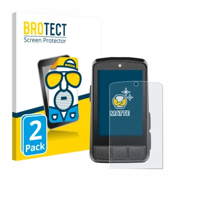 Face avant d’un emballage produit avec le logo de la marque BROTECT. À côté, l’appareil Wahoo Elemnt Bolt 3 est représenté ave