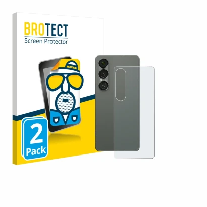 Face avant d’un emballage produit avec le logo de la marque BROTECT. À côté, l’appareil Sony Xperia 1 VII (Arrière) est représ