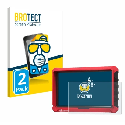 Face avant d’un emballage produit avec le logo de la marque BROTECT. À côté, l’appareil Lilliput A7s 7" est représenté avec la