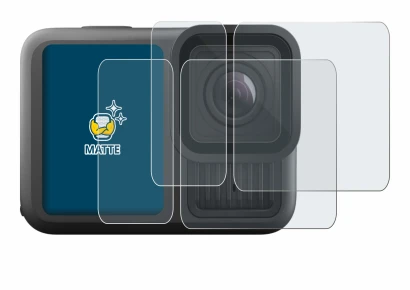 Image de l'appareil GoPro Hero 13 Black Ultra Wide Edition avec une grande variété de protections d'écran.