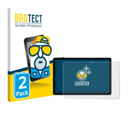 Face avant d’un emballage produit avec le logo de la marque BROTECT. À côté, l’appareil Doogee Tab A9 Pro+ est représenté avec