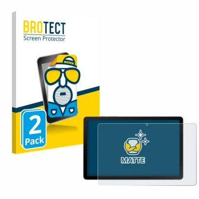 Face avant d’un emballage produit avec le logo de la marque BROTECT. À côté, l’appareil Samsung Galaxy Tab S10 Lite 5G est rep