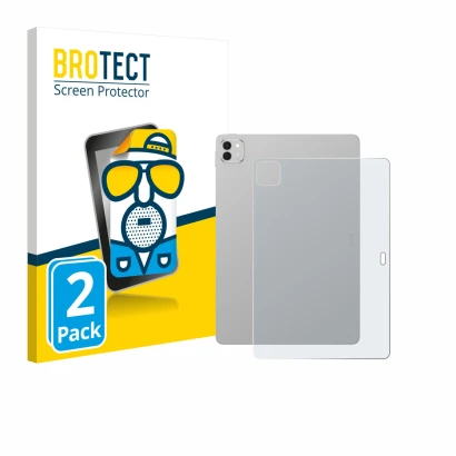 Face avant d’un emballage produit avec le logo de la marque BROTECT. À côté, l’appareil Honor Magicpad 3 (Arrière) est représe