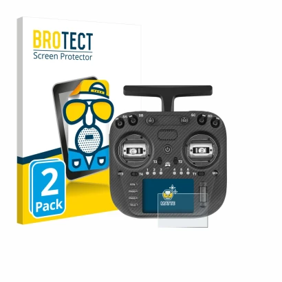 Face avant d’un emballage produit avec le logo de la marque BROTECT. À côté, l’appareil Radiomaster TX15 Max est représenté av