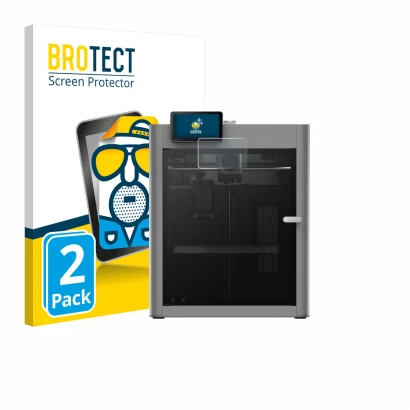 Face avant d’un emballage produit avec le logo de la marque BROTECT. À côté, l’appareil Bambu Lab P2S 3D Printer est représent