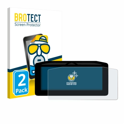 Face avant d’un emballage produit avec le logo de la marque BROTECT. À côté, l’appareil Ducati Streetfighter V4 2025 Affichage