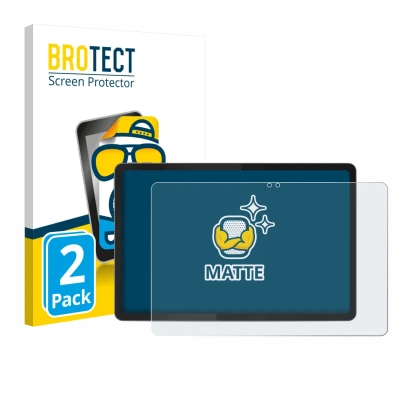 Face avant d’un emballage produit avec le logo de la marque BROTECT. À côté, l’appareil Lenovo Idea Tab 11