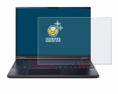 Image de l'appareil Acer Predator Helios Neo 16 AI avec une grande variété de protections d'écran.