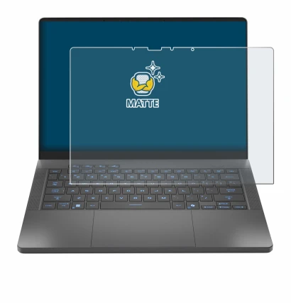 Image de l'appareil ASUS ROG Zephyrus G14 2025 GA403 avec une grande variété de protections d'écran.