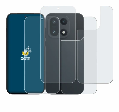 Image de l'appareil OnePlus 15 (Avant+Arrière) avec une grande variété de protections d'écran.