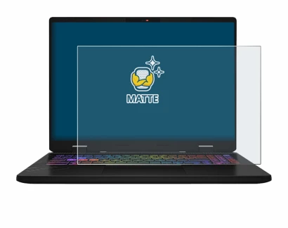Image de l'appareil MSI Vector 16 HX AI avec une grande variété de protections d'écran.