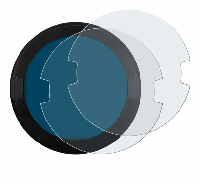 Image de l'appareil OOONO P-DISC NO2 avec une grande variété de protections d'écran.