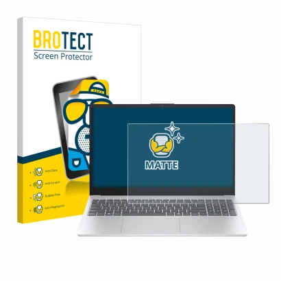 Face avant d’un emballage produit avec le logo de la marque BROTECT. À côté, l’appareil HP OmniBook 3 14