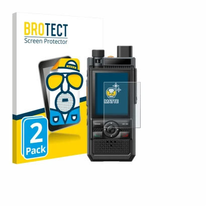 Face avant d’un emballage produit avec le logo de la marque BROTECT. À côté, l’appareil Hytera P50 Pro est représenté avec la