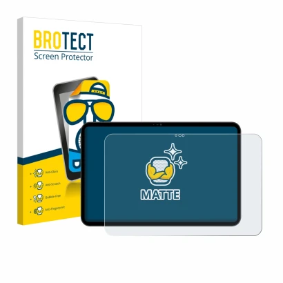Face avant d’un emballage produit avec le logo de la marque BROTECT. À côté, l’appareil Blackview Oscal Pad 200 est représenté