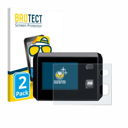 Face avant d’un emballage produit avec le logo de la marque BROTECT. À côté, l’appareil SkyRC MC5000 est représenté avec la pr