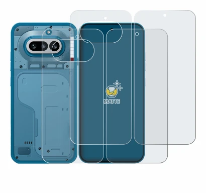 Image de l'appareil Nothing Phone (4a) (Avant+Arrière) avec une grande variété de protections d'écran.