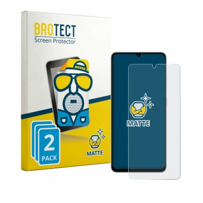 Face avant d’un emballage produit avec le logo de la marque BROTECT. À côté, l’appareil ZTE Blade A56 est représenté avec la p