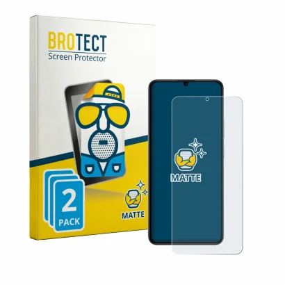 Face avant d’un emballage produit avec le logo de la marque BROTECT. À côté, l’appareil realme Note 80 est représenté avec la