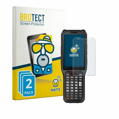 Face avant d’un emballage produit avec le logo de la marque BROTECT. À côté, l’appareil Urovo RT40S est représenté avec la pro