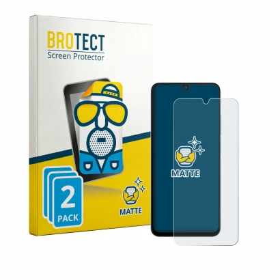 Face avant d’un emballage produit avec le logo de la marque BROTECT. À côté, l’appareil Xiaomi Poco C81x est représenté avec l