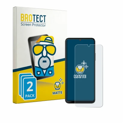 Face avant d’un emballage produit avec le logo de la marque BROTECT. À côté, l’appareil NUU Mobile X10 5G est représenté avec 
