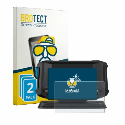 Face avant d’un emballage produit avec le logo de la marque BROTECT. À côté, l’appareil Lowrance Eagle 4 est représenté avec l
