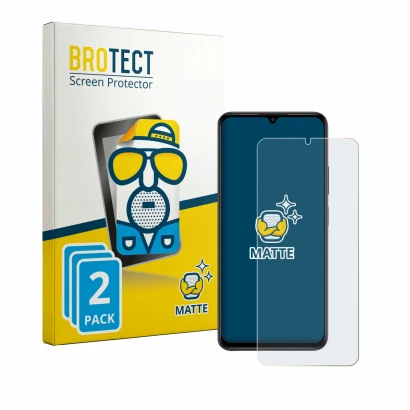Face avant d’un emballage produit avec le logo de la marque BROTECT. À côté, l’appareil Lava Bold N2 est représenté avec la pr