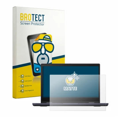 Face avant d’un emballage produit avec le logo de la marque BROTECT. À côté, l’appareil ASUS ExpertBook BR1402 est représenté