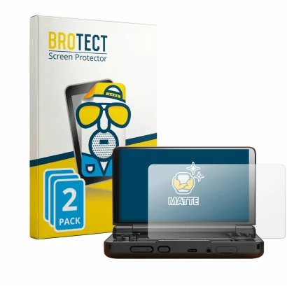 Face avant d’un emballage produit avec le logo de la marque BROTECT. À côté, l’appareil AYN Thor est représenté avec la protec