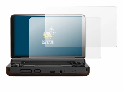 Image de l'appareil AYN Thor avec une grande variété de protections d'écran.