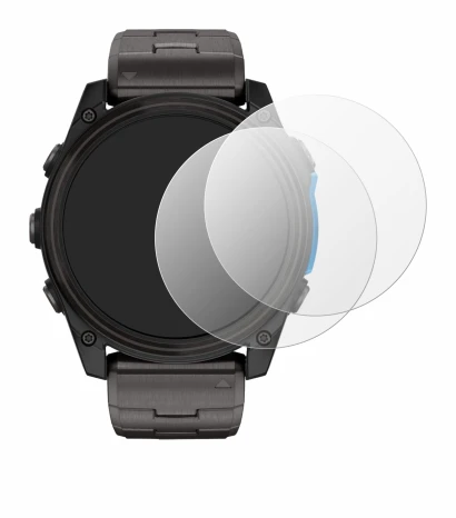 Image de l'appareil Garmin D2 Mach 2 (51 mm) avec une grande variété de protections d'écran.