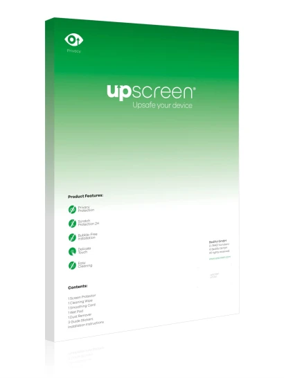 Face arrière d’un emballage produit avec le logo de la marque upscreen