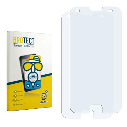 Face avant d’un emballage produit avec le logo de la marque BROTECT. À côté se trouve la protection d’écran correspondante.