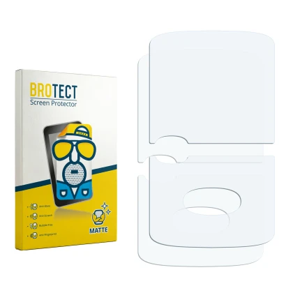 Face avant d’un emballage produit avec le logo de la marque BROTECT. À côté se trouve la protection d’écran correspondante.