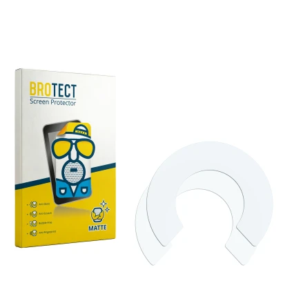 Face avant d’un emballage produit avec le logo de la marque BROTECT. À côté se trouve la protection d’écran correspondante.