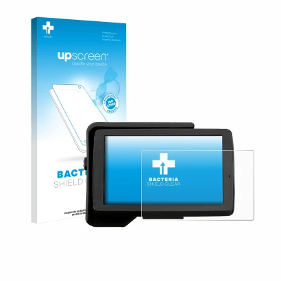 Face avant d’un emballage produit avec le logo de la marque upscreen. À côté, l’appareil BMW R 1200 GS 2013-2019 Navigator V 5