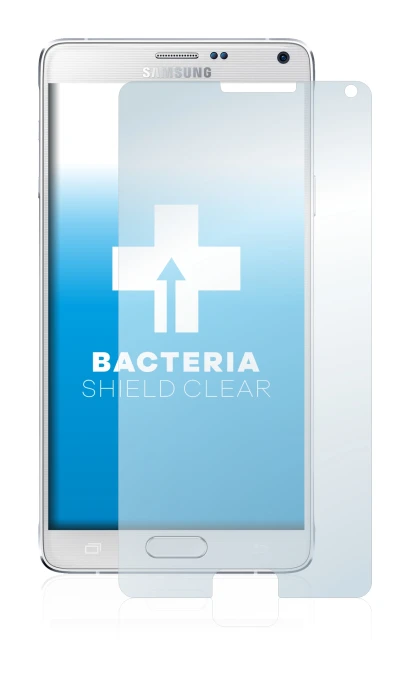 Image de l'appareil Samsung Galaxy Note 4 avec une grande variété de protections d'écran.