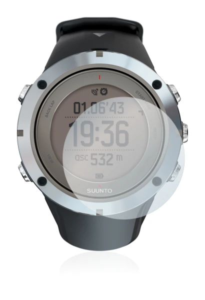Image de l'appareil Suunto Ambit3 Peak Sapphire avec une grande variété de protections d'écran.
