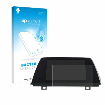 Face avant d’un emballage produit avec le logo de la marque upscreen. À côté, l’appareil BMW Professional 6.5" est représenté 