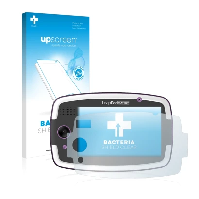 Face avant d’un emballage produit avec le logo de la marque upscreen. À côté, l’appareil Kiano SlimTab 8 MS est représenté ave