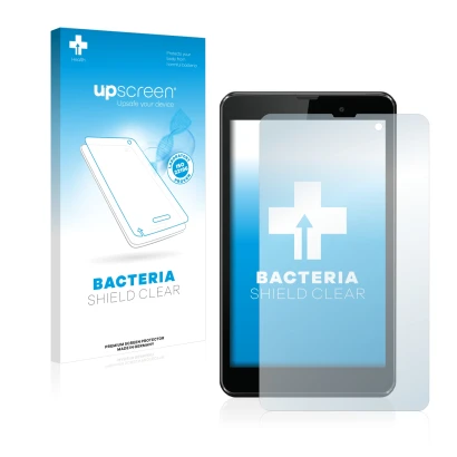 Face avant d’un emballage produit avec le logo de la marque upscreen. À côté, l’appareil Allview Viva H801 est représenté avec