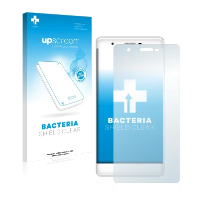 Face avant d’un emballage produit avec le logo de la marque upscreen. À côté, l’appareil Phicomm Passion 2S est représenté ave