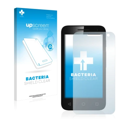 Face avant d’un emballage produit avec le logo de la marque upscreen. À côté, l’appareil Vodafone Smart mini 7 est représenté 