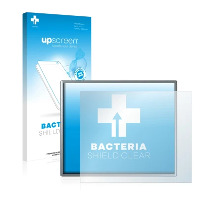 Face avant d’un emballage produit avec le logo de la marque upscreen. À côté, l’appareil Siemens Simatic HMI KTP 400 Basic est
