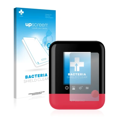 Face avant d’un emballage produit avec le logo de la marque upscreen. À côté, l’appareil Polaroid Pop est représenté avec la p