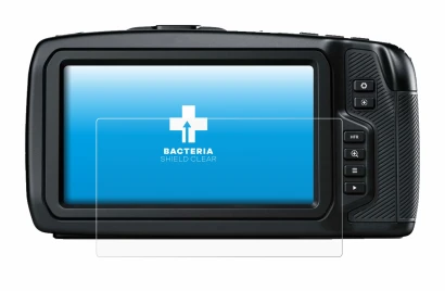 Image de l'appareil Blackmagic Pocket Cinema Camera 4K avec une grande variété de protections d'écran.