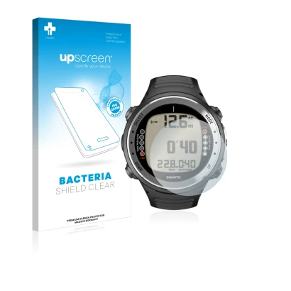 Face avant d’un emballage produit avec le logo de la marque upscreen. À côté, l’appareil Suunto D4I est représenté avec la pro